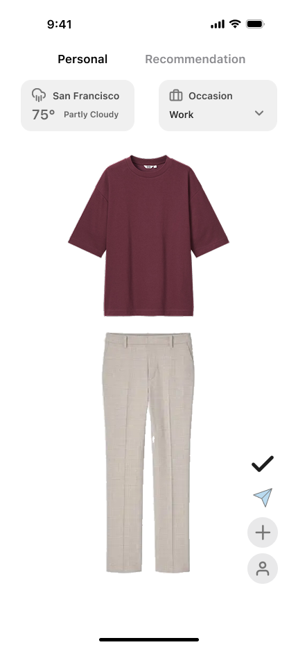 Outfix App Home Screen